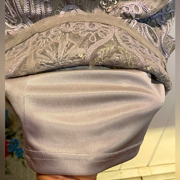 FINAL PRICE DROP Sue Wong Nocturne beaded lace cocktail dress,silver/lavender, - Picture 12 of 16